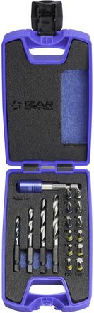 Izar 1461 - Set Mixto Brocas Hexagonales Metal + Puntas Atornillar 17 Pcs Izar