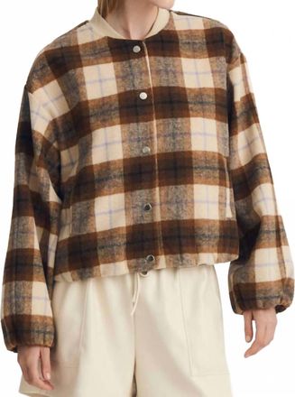 M&eacute;lissa Nepton Sophie Bomber Jacket In Camel Plaid