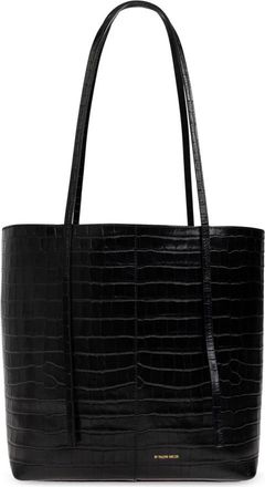 By Malene Birger Abilso Croco Leren Tote - Dames - Shoppers - Zwart - ONE Size - Katoen - Tassen