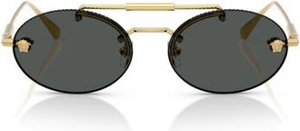 Versace 56mm Oval Sunglasses in Gold /Dark Grey at Nordstrom