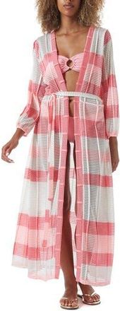 Melissa Odabash Drew Stripe Cover-Up Dress in Pink Knit at Nordstrom Rack, Size Medium