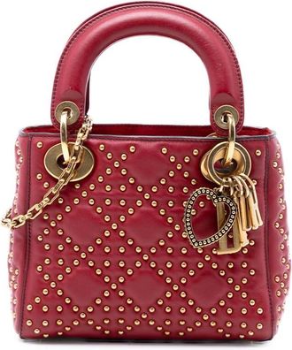 Dior Pre-owned Dior Mini Lambskin Cannage Studded Supple Lady Dior Ladies PKI7RCQ6J8R2PC51