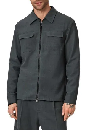 John Varvatos Julio Zip-Up Shirt Jacket in Charcoal at Nordstrom, Size Xx-Large