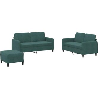 vidaXL Vidaxl - Juego De Sof&aacute;s 3 Piezas Terciopelo Verde Oscuro