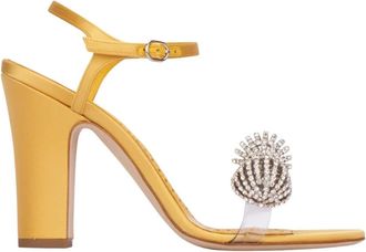Manolo Blahnik Ostria 90mm Sandaal - Dames - Sandalen met hakken - Geel - 38 EU - Schoenen