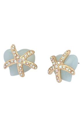 Betsey Johnson Sea Star Stud Earrings in Blue at Nordstrom