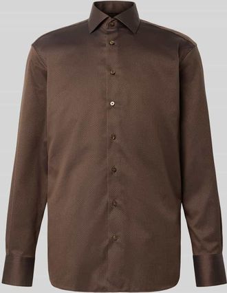 Eterna Regular Fit Business-Hemd mit Kentkragen in Dunkelbraun, Größe 40
