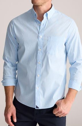 UNTUCKit Gutierrez Stripe CottonTek Performance Button-Down Shirt in Palace Blue at Nordstrom, Size Xx-Large