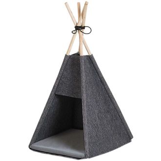 Beliani Beliani - Tienda De Campa&ntilde;a Cama Para Animales Con Almohadilla Fieltro Gris Oscuro 35 X 40 Cm Ulubey