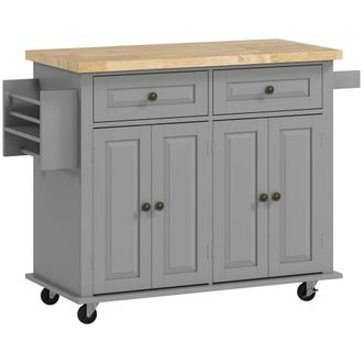 HOMCOM Isla de cocina 111x44.5x82.5 cm gris