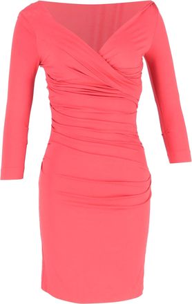 Diane Von F&uuml;rstenberg Bentley Wrap Ruche Dress in Red Viscose