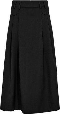 Co'Couture Zwarte A-lijn Rok met Zakflappen - Dames - Midirokken - Zwart - XS - Rokken
