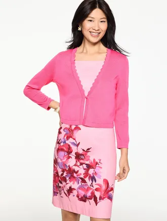 Talbots Scalloped Shrug - Bright Pink - Medium Talbots