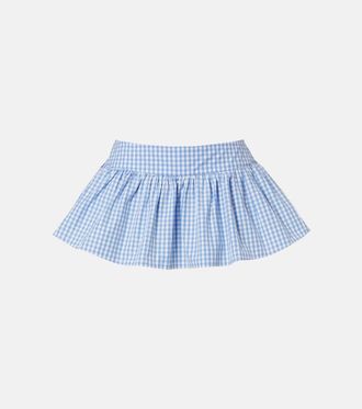 Shushu/Tong Gathered gingham cotton skort