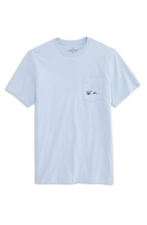 Vineyard Vines Sportfisher Mahi Scenic Cotton Graphic Pocket T-Shirt in Ice Water at Nordstrom, Size Medium
