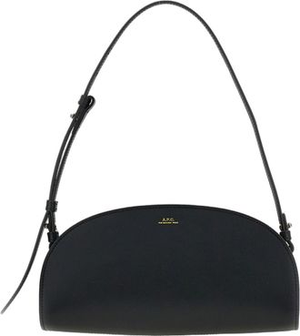 A.P.C. Elongated Demi-Lune Shoulder Bag with Gold Accents