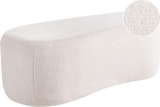 Beliani Pouffe BAYARD Boucle Off-White