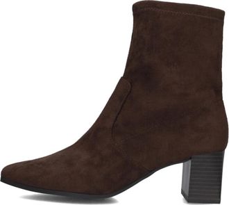 Stefano Lauran Bruine Su&egrave;de Enkellaarsjes - Dames - Laarzen met Hak - Bruin - 42 EU - Su&egrave;de - Schoenen
