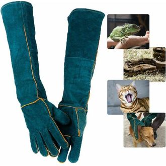 OEM Guantes Resistentes A Las Mordeduras Para El Manejo De Animales Guantes De Trabajo De Cuero De Seguridad Para Ba&ntilde;ar, Acicalar Y Manipular Perros, Gato