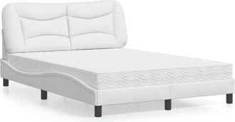 vidaXL Vidaxl - Cama Con Colch&oacute;n Cuero Sint&eacute;tico Blanco 140x190 Cm