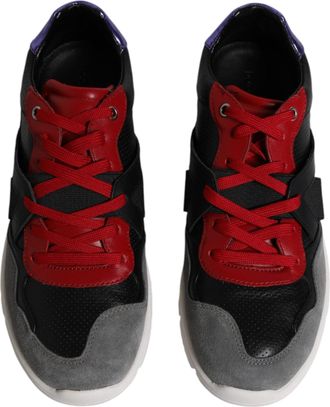 Dolce & Gabbana Mens Multicolor Leather Suede Low Top Sneakers Shoes Calf Cotton