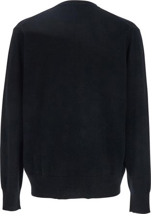 Vivienne Westwood Mens Black Crewneck Sweater With Orb Logo Detail Merino Wool Tops Top