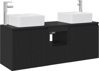 vidaXL Juego De Muebles De Ba&ntilde;o 3 Uds. Negro 49,5 X 41 X 63 Cm Vidaxl