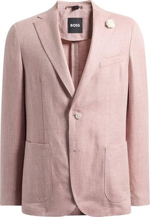 BOSS Hanry Slim Fit Pink M&eacute;lange Linen Blend Sport Coat in Light/Pastel Pink at Nordstrom, Size 44 Regular