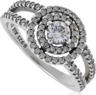 Pandora Ladies Sterling Silver Sparkling Double Halo Ring, Size 50