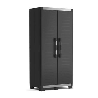 Keter Xl Armadio Alto Garage - Armadio multifunzionale in resina - Ripiani e piedini regolabili, maniglia soft touch - Cerniere in metallo - Cucina