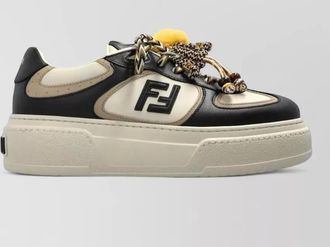 Fendi leather platform low-top sneakers