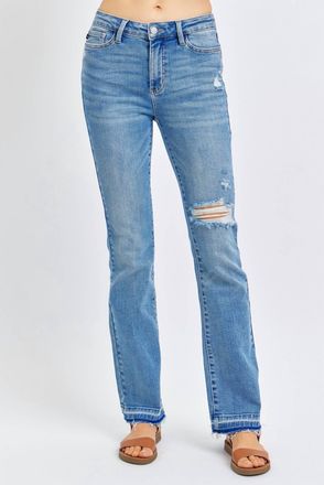 Judy Blue Mr Destroy & Released Hem Womens Bootcut Jeans In Denim