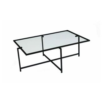 Dmora Mesa de centro de metal negro 94x64x35h cm