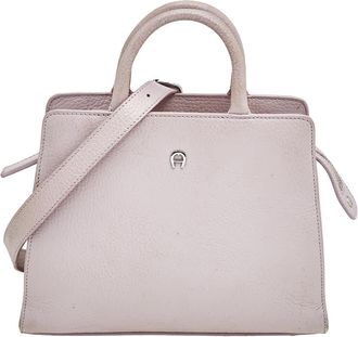 Aigner Pink Leather Tote Bag