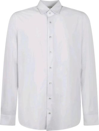 Michael Kors Performance Stretch Slim Shirt - Heren - Casual Overhemden - Wit - 2XL - Overhemden