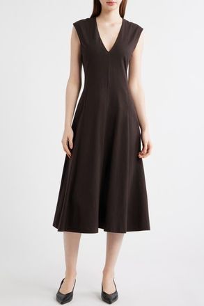 Frame Denim The Studio Cotton Midi Dress in Mocha at Nordstrom, Size X-Small