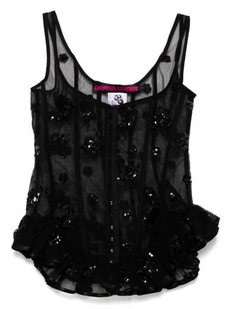 Chopova Lowena Afly korsettop - Zwart