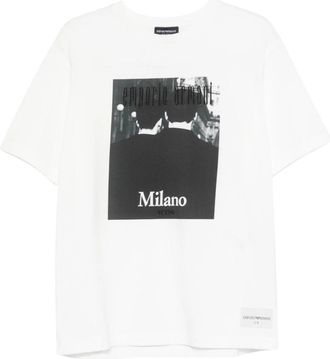 Emporio Armani White Graphic Regular T-Shirt