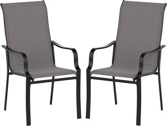 Costway Costway Set Di 2/4 Sedie Da Pranzo Giardino, Mobile Da Pranzo Con Schienale Alto, Struttura In Metallo, Poltrona Per Esterno Giardio Balcone, Portata 