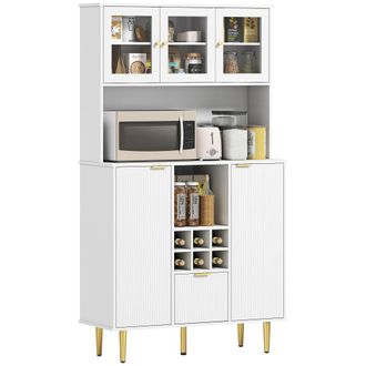 HOMCOM Alacena de cocina 100x40x180 cm blanco
