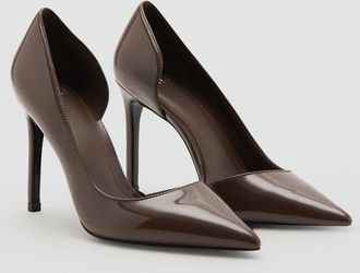 Mango Scarpe tacco asimmetrico vernice cioccolato - Donna - 35 - MANGO