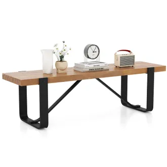 Costway Costway - Panchina Da Pranzo, Panchina Per Ingresso Da 152,5 Cm, Con Struttura In Metallo, Piedini Regolabili, Panchina Per Corridoio, Portata 300 Kg,