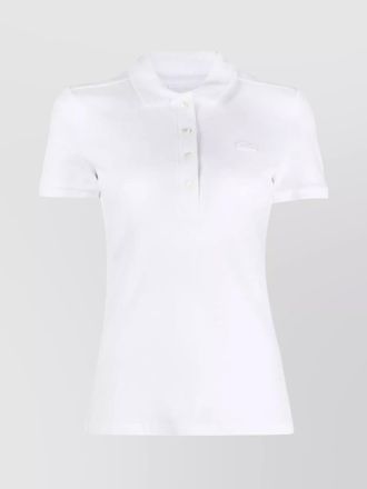 Lacoste ribbed cotton polo top