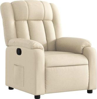 vidaXL vidaXL Poltrona reclinabile in tessuto color crema