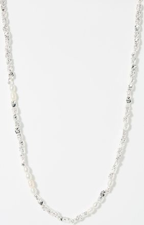 Pilgrim Womens Pearl and hammered-nugget necklace