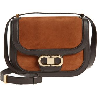 Ferragamo X-Small Double Gancio Crossbody Bag in Natural Resort/Testa Di Moro at Nordstrom