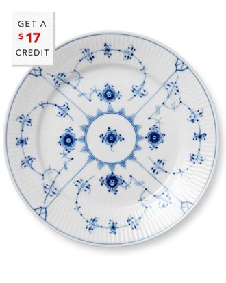 ROYAL COPENHAGEN 8.75In Blue Fluted Plain Salad Platewith $17 Credit