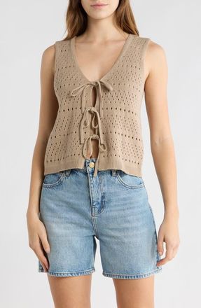 Abound Tie Front Sweater Tank in Tan Savannah at Nordstrom Rack, Size X-Small
