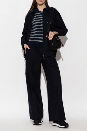 Moncler Wide-leg Trousers, Womens, Navy Blue