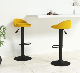 vidaXL Taburetes De Cocina 2 Unidades Terciopelo Amarillo Vidaxl
